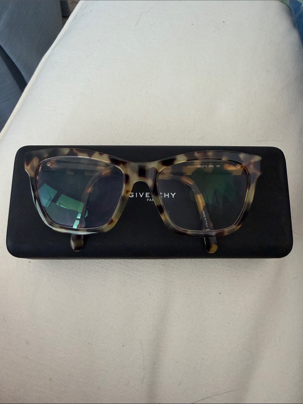 Givenchy Tortoiseshell Frame Sunglasses with Green Lenses